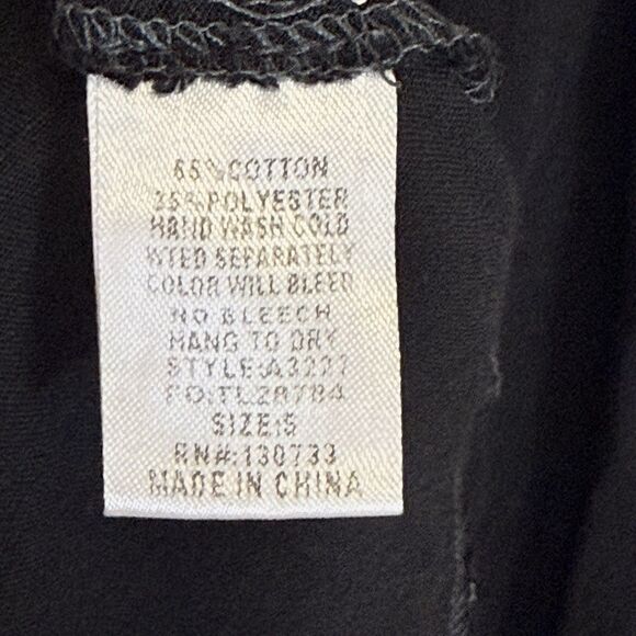 Umgee Womens Small Black Lace Raw Edge Whimsygoth Grunge A-Line Tank Top Shirt - Picture 7 of 7